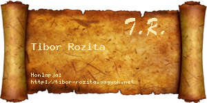 Tibor Rozita névjegykártya